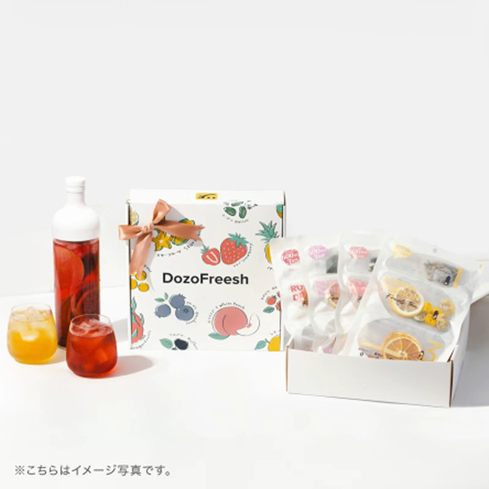 DozoFreesh Fruit Tea Gift Set 4 Bags （With Bottle）